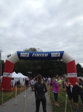 Photo of the finish line for those running in the 5K.